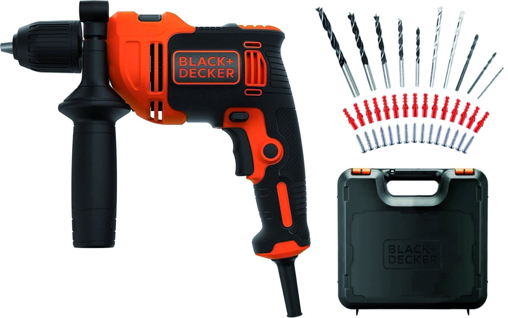 Black+Decker TRAPANO A PERCUSSIONE BEH550A40K-QS 550 W + 40 accessori, in valigetta