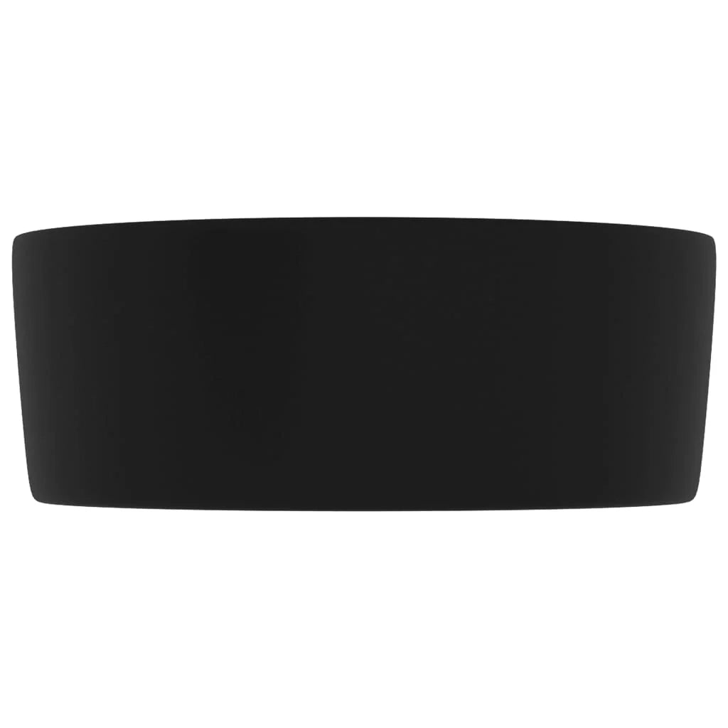 Lavandino da bagno rotondo di lusso 40 x 15 cm in ceramica nera opaca 02_0002761