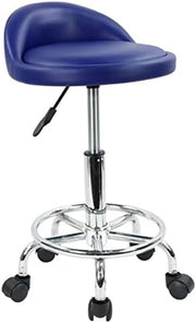 Sedia da ufficio con schizzo, Altezza regolabile, Sedia da lavoro rotante con schienale basso e supporto per i piedi, realizzato in pelle PU - Blu
