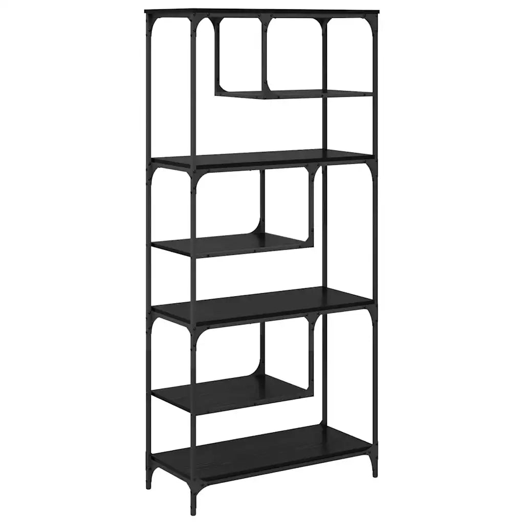 Libreria-Scaffale per Libri-Mobile di Stoccaggio Rovere nero 81 x 36 x 176 cm Legno multistrato