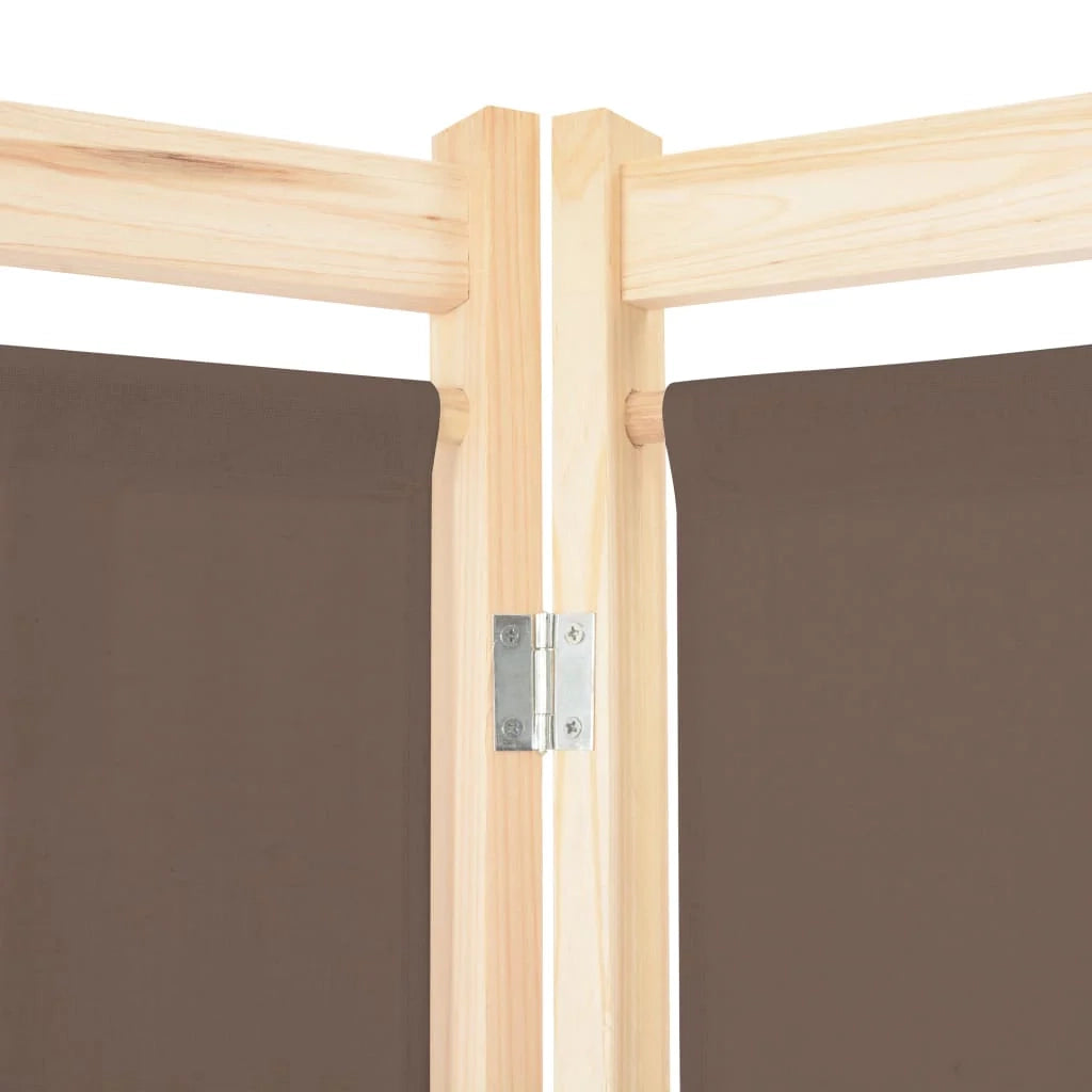 Paravento divisorio divisorio mobile decorativo 3 pannelli marrone 120x4 cm tessuto 0802087