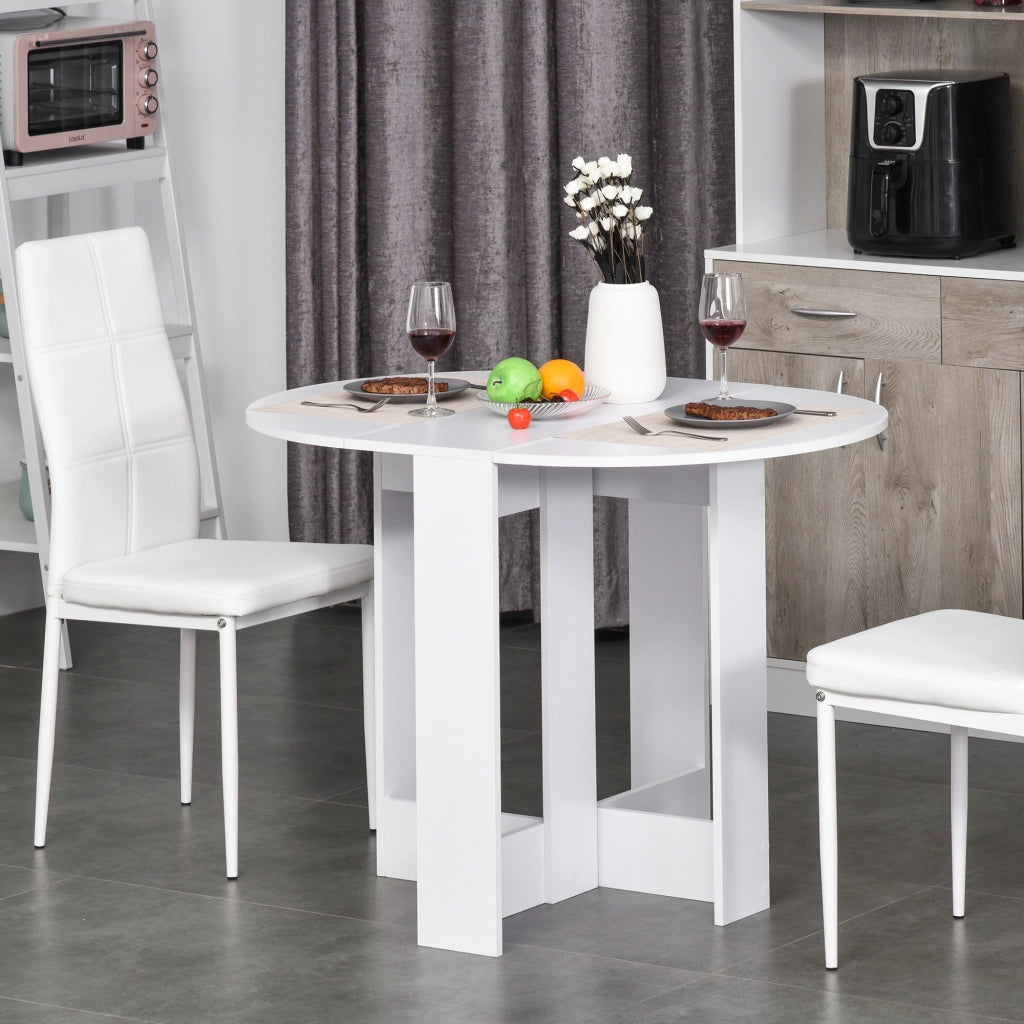 Tavolo da Pranzo Allungabile Pieghevole ¨C Xylo ¨C Legno Bianco Salvaspazio 104x76x73.7 cm