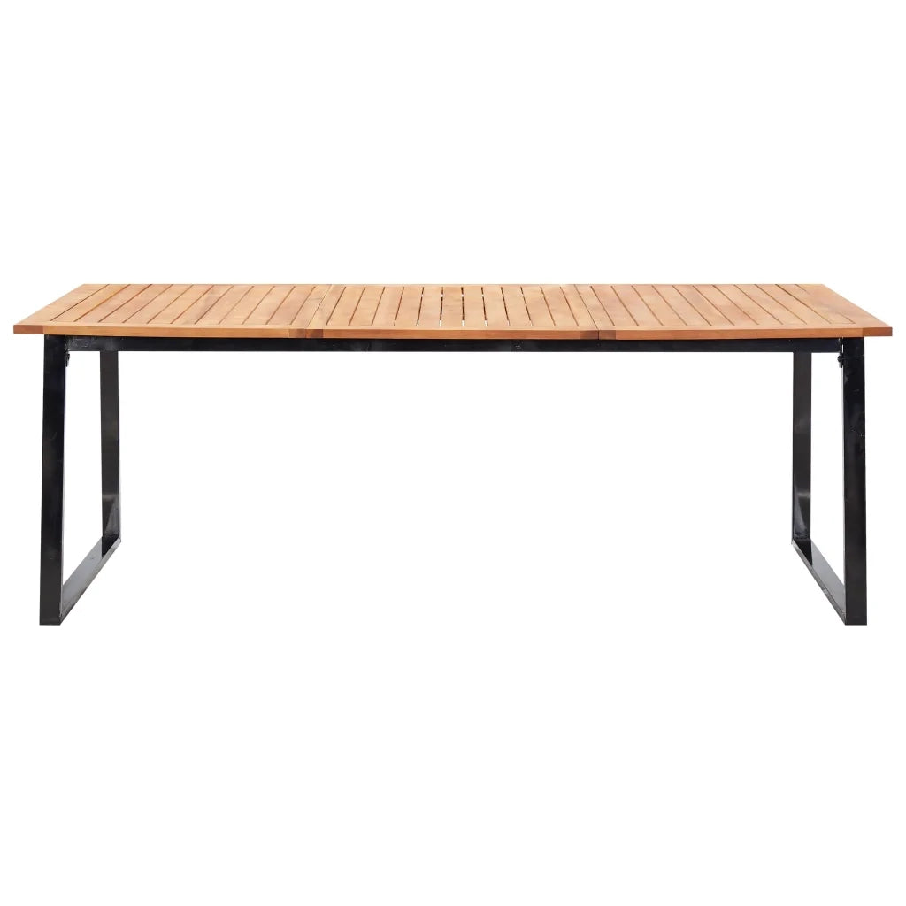 Set da Pranzo da Giardino 9 pz in Polyrattan e Acacia Nero cod mxl 55542