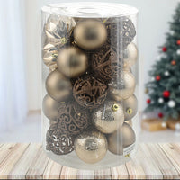 Set 34 Palle di Natale Sfere Palline Natalizie 8 cm Ambra Decorazioni Albero