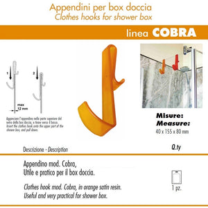 Pika' 1 appendino per box doccia cobra satinato gialla 15,5 centimetri accessorio bagno