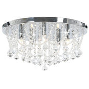 Lampadario Perle di Cristallo Argento Rotondo 4  Lampadine G9cod mxl 79198