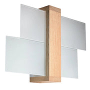Applique REBIRD 1 legno chiaro vetro bianco E27 Pure Lume