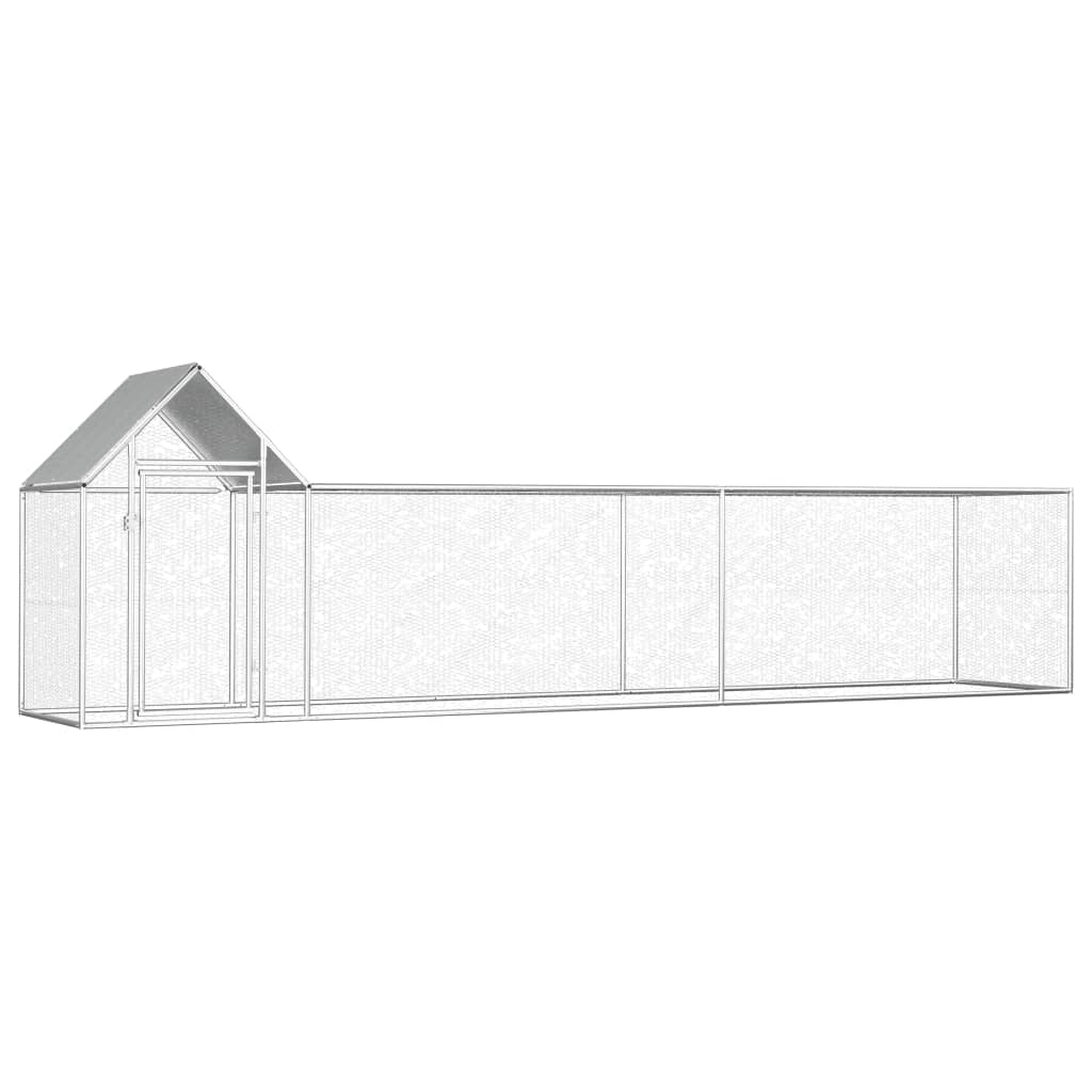 Pollaio 5 x 1 x 1,5 m in acciaio zincato con tetto impermeabile 02_0001716