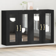 Armadi a Muro 2 pcs Rovere Nero 69,5x34x90 cm Legno Ingegnerizzato