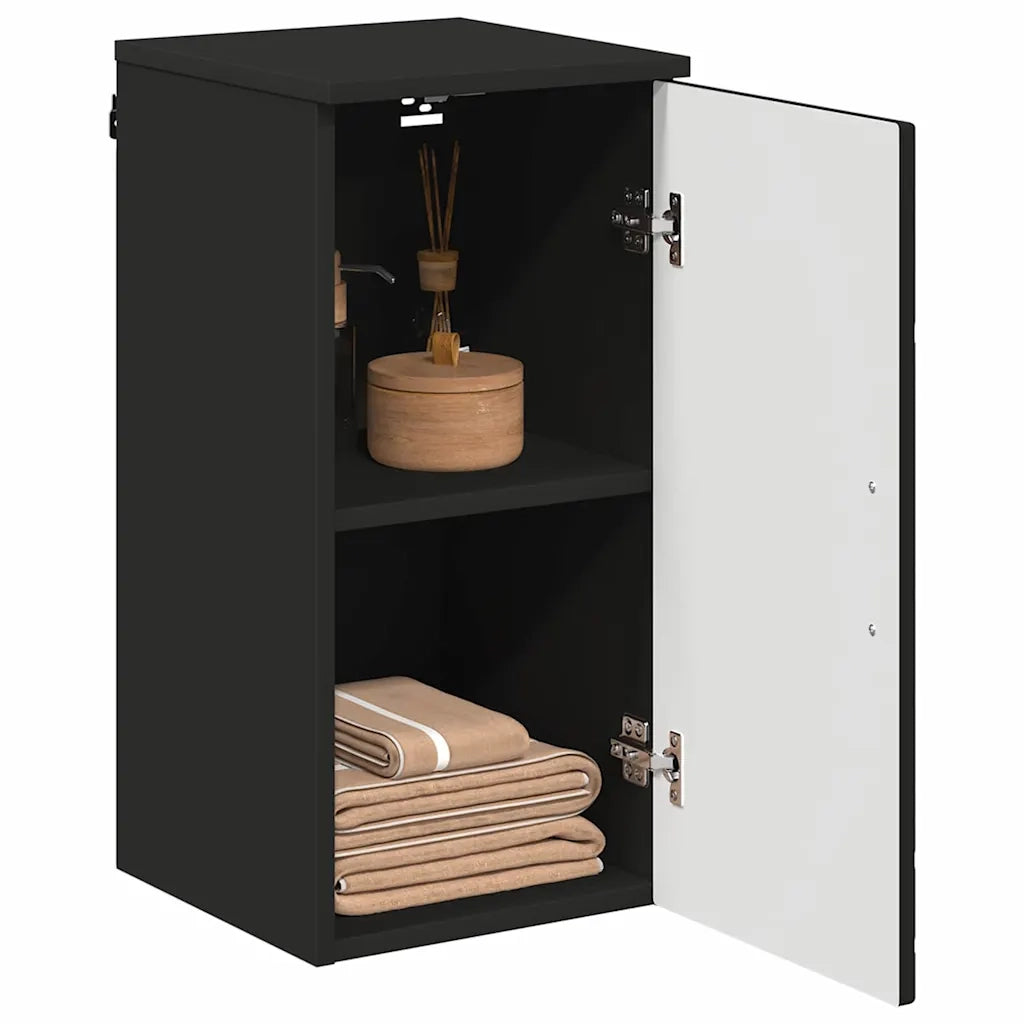 Mobile da Bagno Montaggio a parete Nero 30 x 31,5 x 61 cm 883345