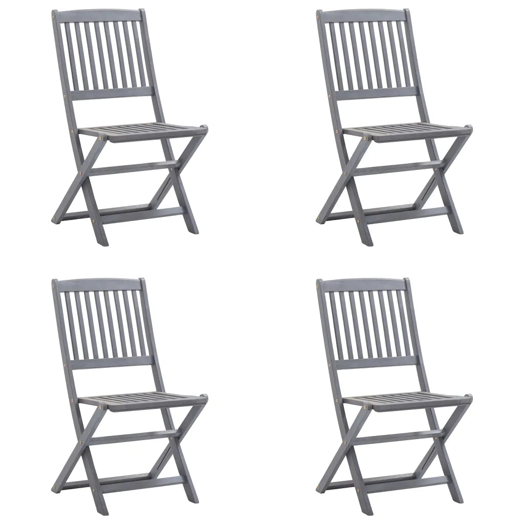 Sedie da Giardino Pieghevoli 4 pz con Cuscini Massello Acacia 3064584