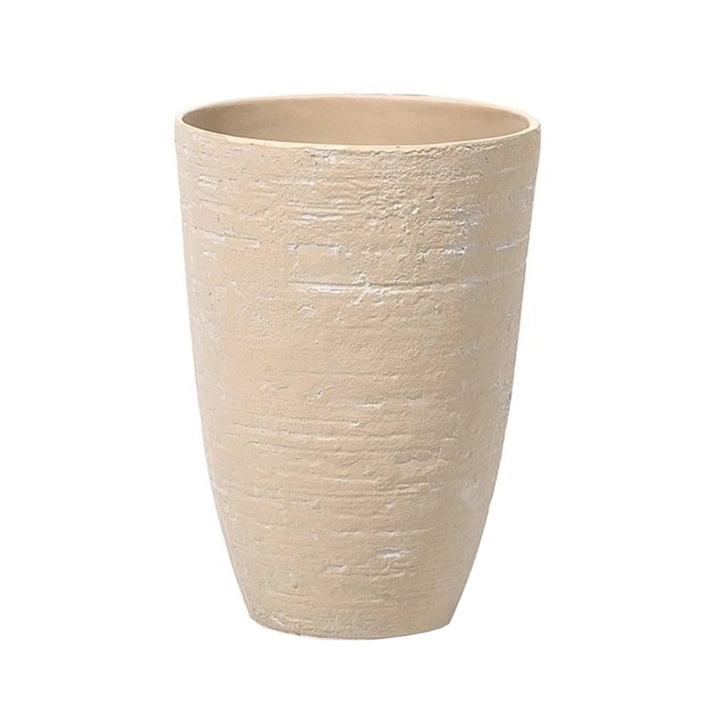 Set di 2 vasi tondi polvere di pietre per interno ed esterno beige sabbia soggiorno balcone giardino