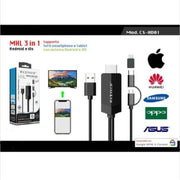 Trade Shop - Cavo 3in1 Mhl Streaming Micro Usb Type-c Lightning Per Android Ios Maxtech Cs-hd01 -