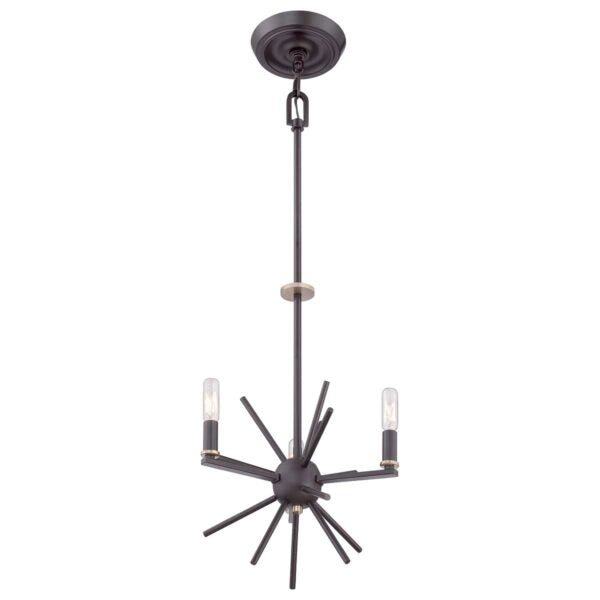 Lampadario moderno Carnegie bronzo western 3xE14 60W Quoizel