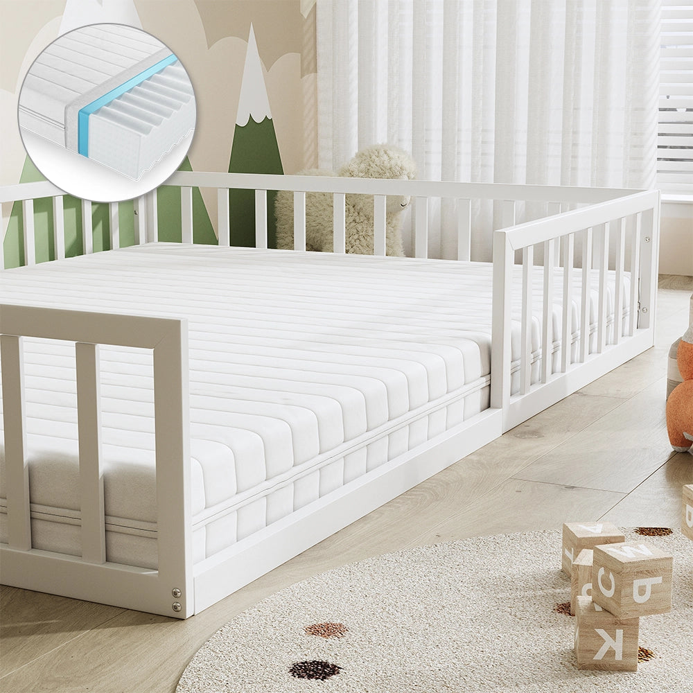 Vitalispa Letto per bambini Bianco 140x200 con materasso