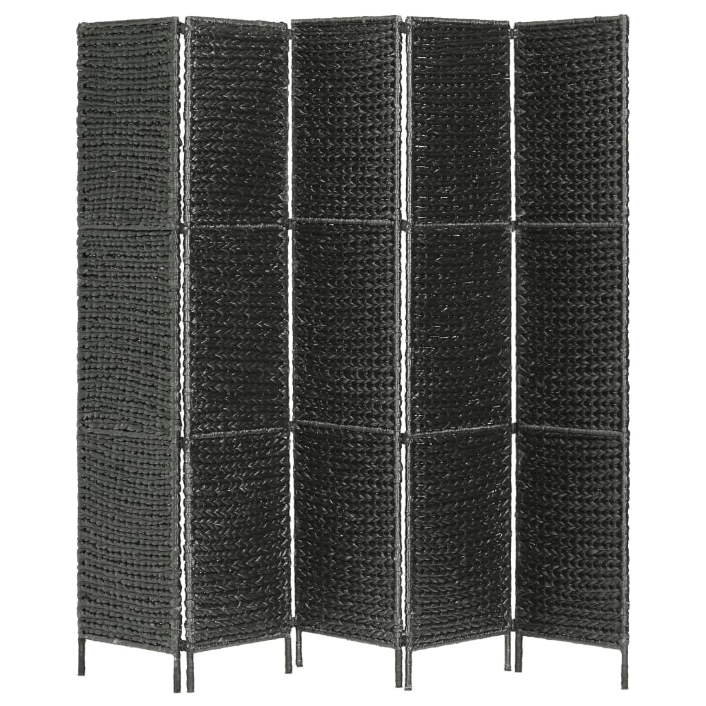 Parete divisoria divisorio mobile decorativo 5 pannelli nero 193x160 cm giacinto d'acqua 0802080