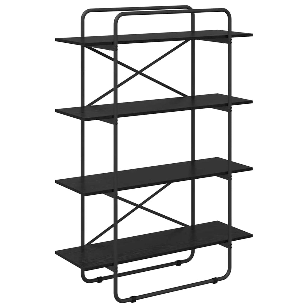 Libreria 4 livelli 100 x 35 x 140 cm PB Rovere Nero 8007786