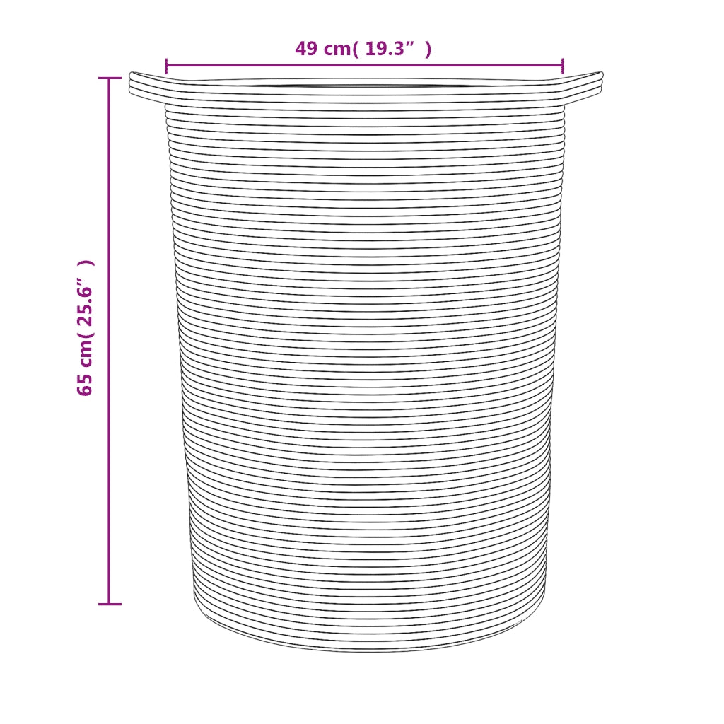 Cestino Portaoggetti Grigio e Bianco ?49x65 cm in Cotone CFW9150962