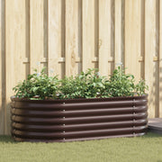 Letto da Giardino Rialzato Marrone 160x80x44 cm in Acciaio Galvanizzato