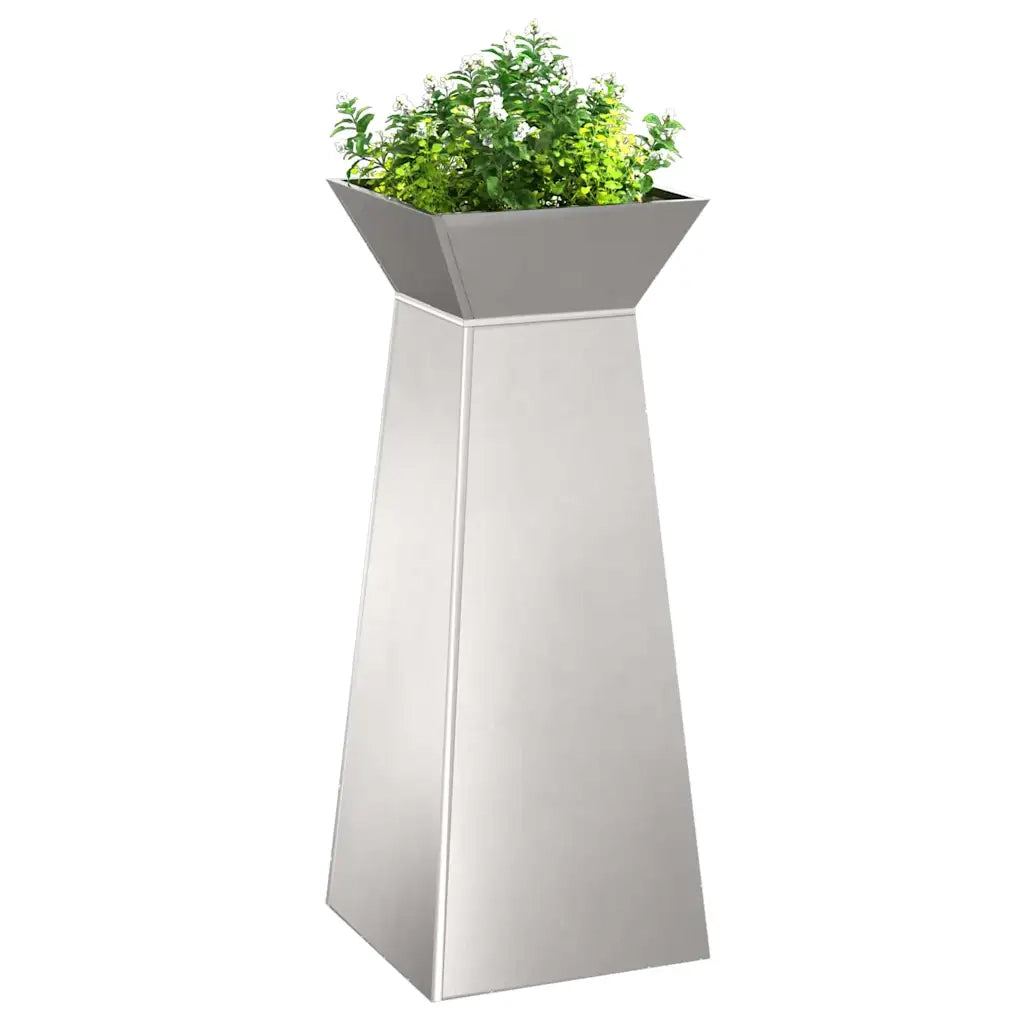 Vaso a Pilastro 2 pcs Argento 40 x 40 x 100 cm 873861