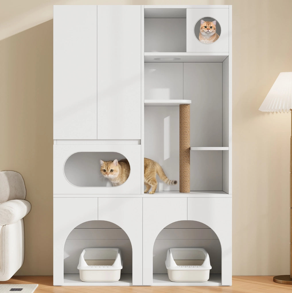 Mobiletto per lettiere con tiragraffi e zone relax