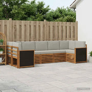 Set divano sezionale con cuscino 6 pcs Naturale e Grigio Chiaro 3384792