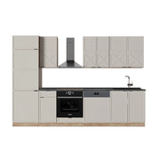Cucina componibile Fame-Line GrigioBeige/Rovere dorato 300 cm, PL Antracite Vicco
