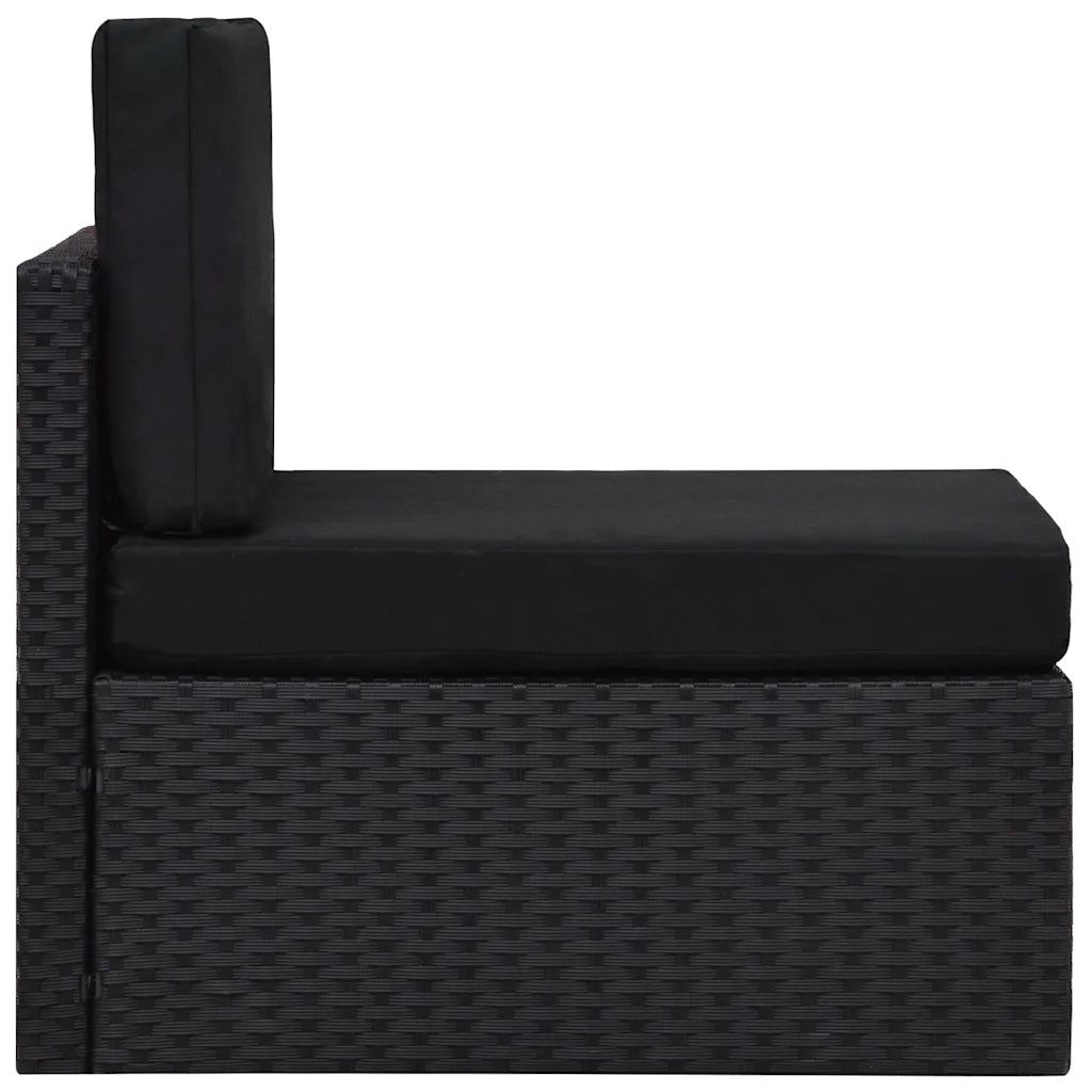 Salotto da Giardino-Set Divani da Giardino2 pz in Polyrattan Nero