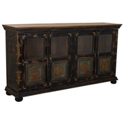 Credenza in legno, vetro e metallo marrone 170x40x90