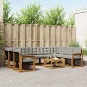 Set di divani da esterno 10 pcs Grigio Naturale e Chiaro