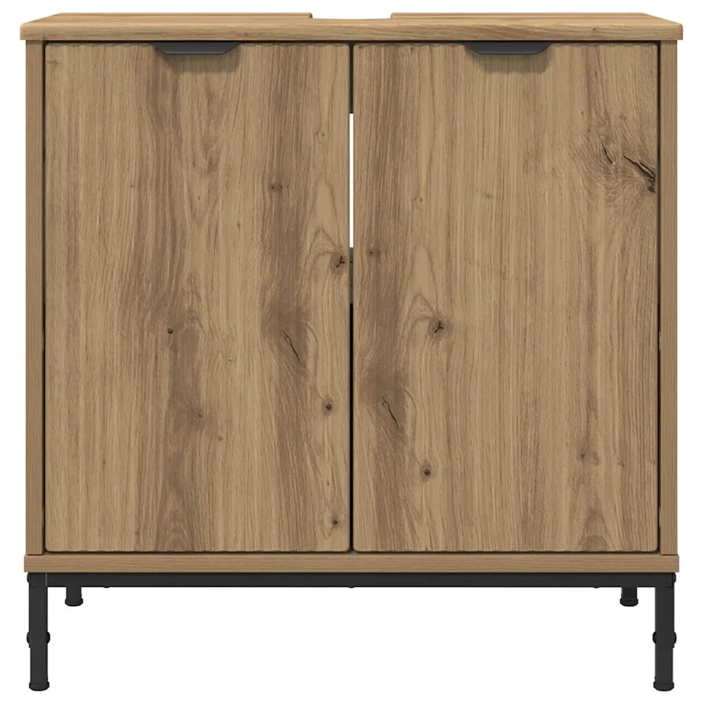 Armadio per Lavabo da Bagno-Armadietto da bagno-Mobiletto da bagno con porta Rovere artigianale