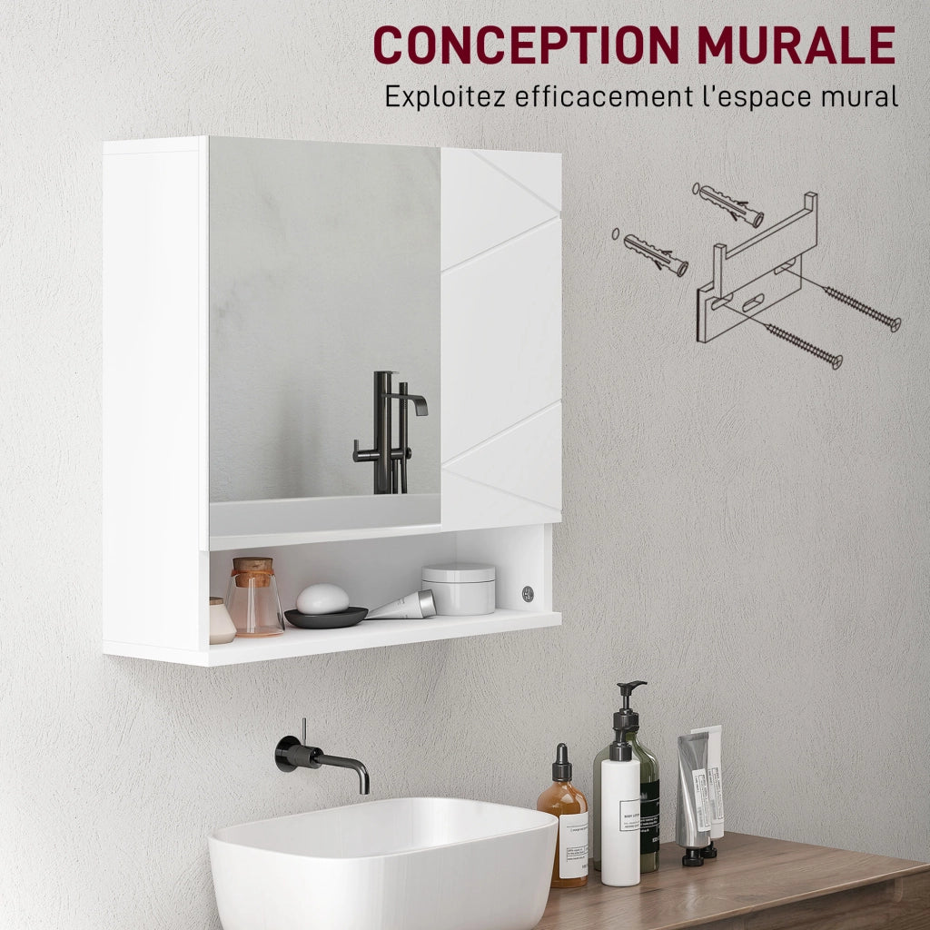 Armadio a muro con specchio ¨C zephmum ¨C bianco 55x17x55 cm