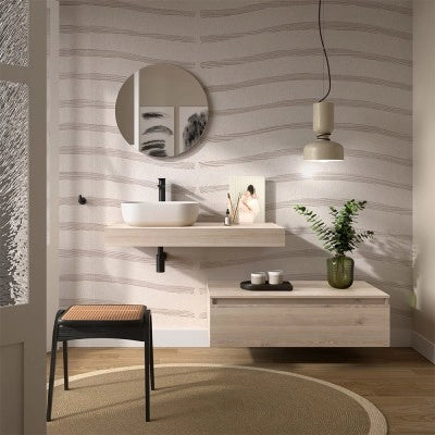 Mensolone bagno 100 cm sospeso in rovere bali - Sumo