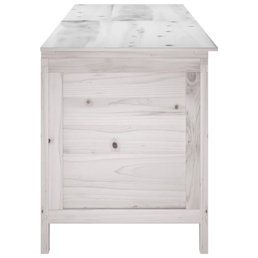 Contenitore da Giardino-Cassapanche da esterno Bianco 198,5x50x56,5 cm Massello Abete