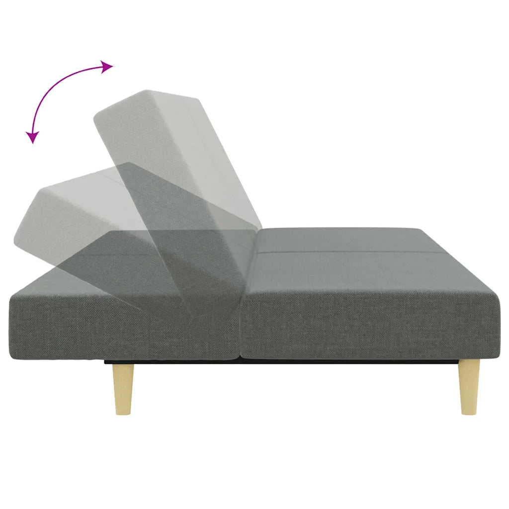 Divano Letto 2 Posti con Poggiapiedi-Sofa Letto 2 Posti-Daybed Grigio Scuro in Tessuto 864717