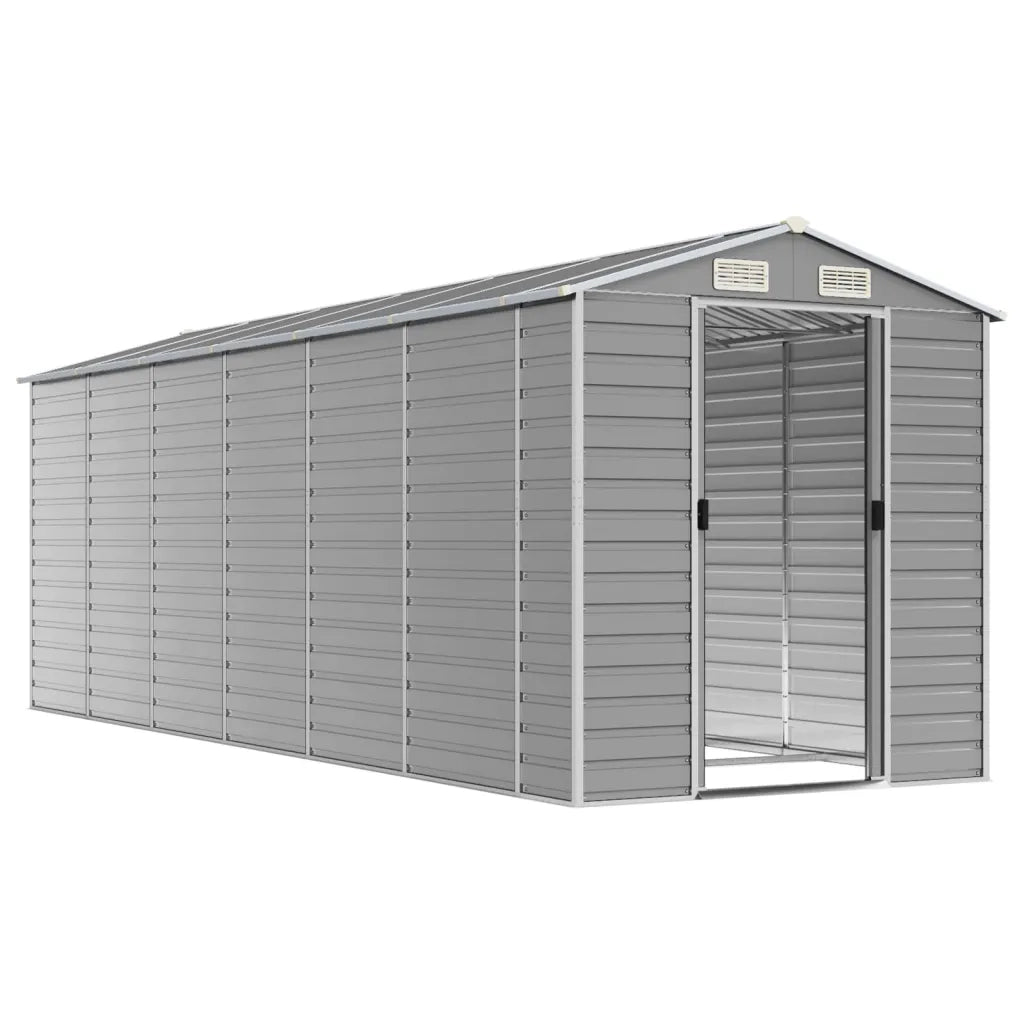 Casetta da giardino grigio chiaro 191x555x198 cm in acciaio zincato 3188247