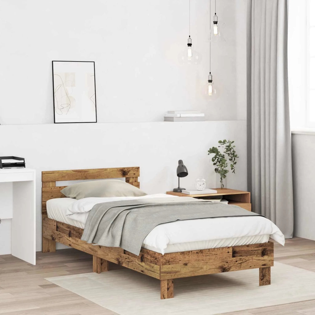Struttura letto con testata Legno antico 80 x 200 cm