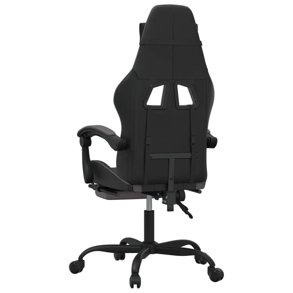 Sedia da Gaming con Poggiapiedi Nero e Grigio in Similpelle 3143906
