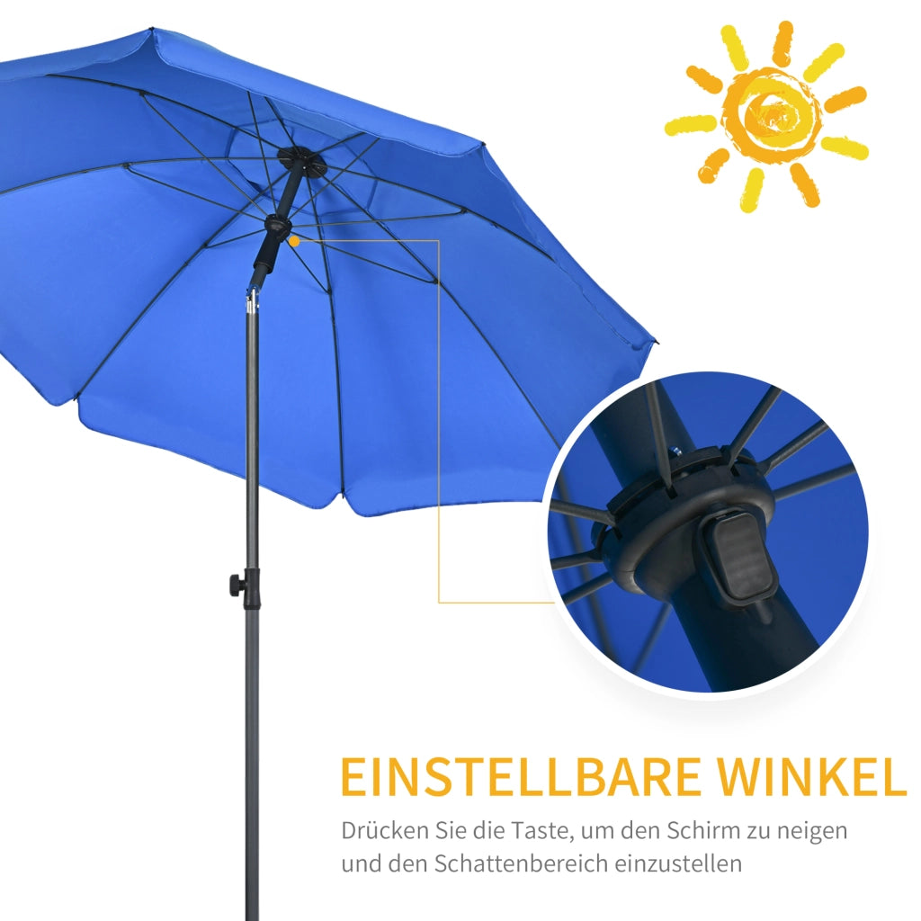 Ombrellone da Giardino ¨C zephmum ¨C Blu, Poliestere, ?180 cm