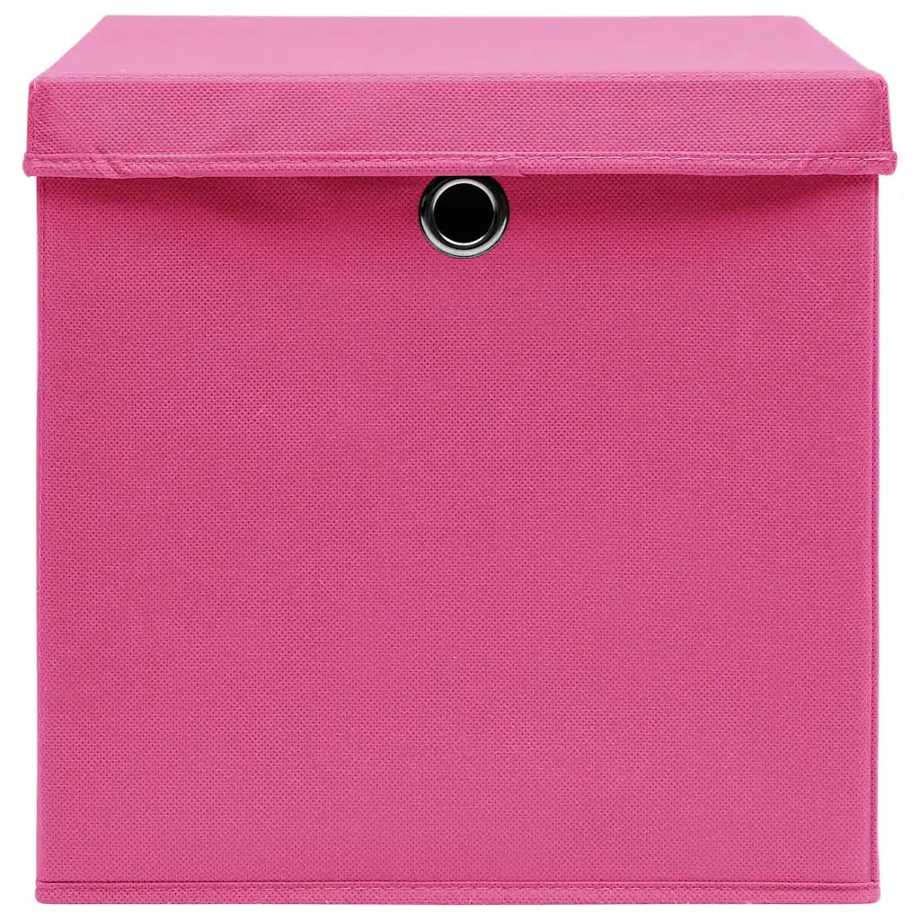 Contenitori con Coperchi 10 pz 28x28x28 cm Rosa CFW3925929