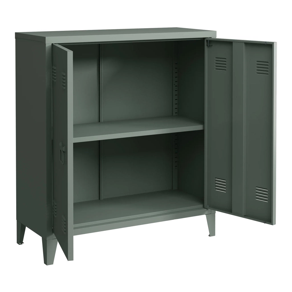 Armadio armadietto per ufficio mobiletto portaoggetti per ufficio officina camera da letto mobiletto per ufficio in metallo con 2 ante 90 x 80 x 33 cm grigio scuro 03_0006338