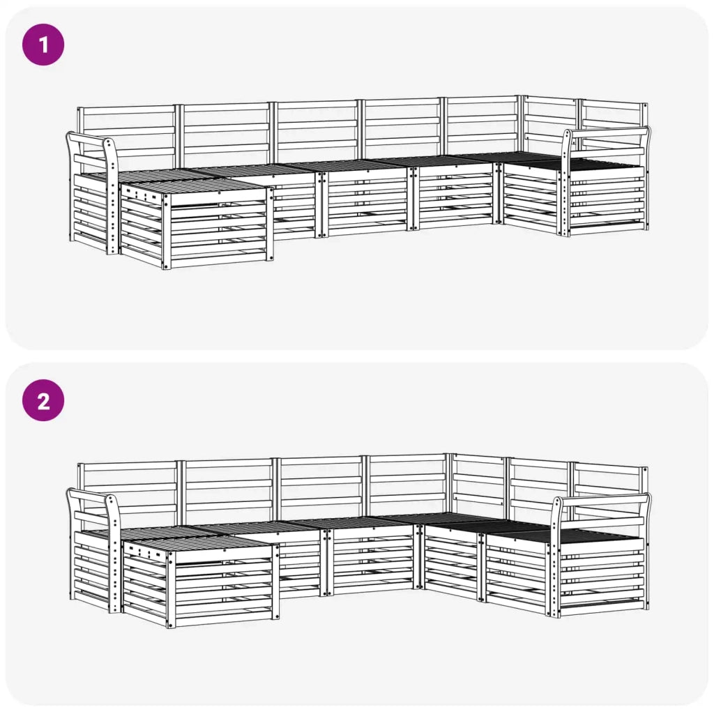 Set di divani da esterno 7 pcs Bianco 3392194