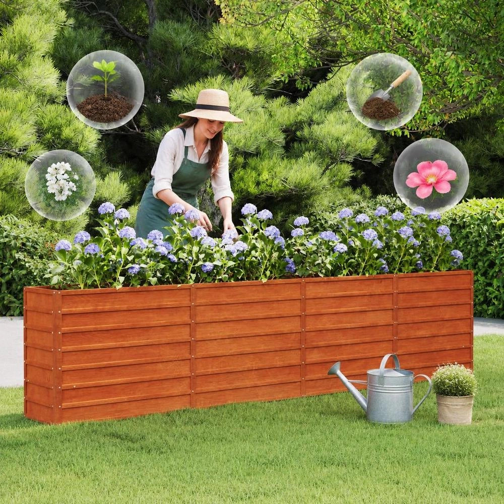 Rusty Raised Bed 320x40x77 Cm Corten Steel