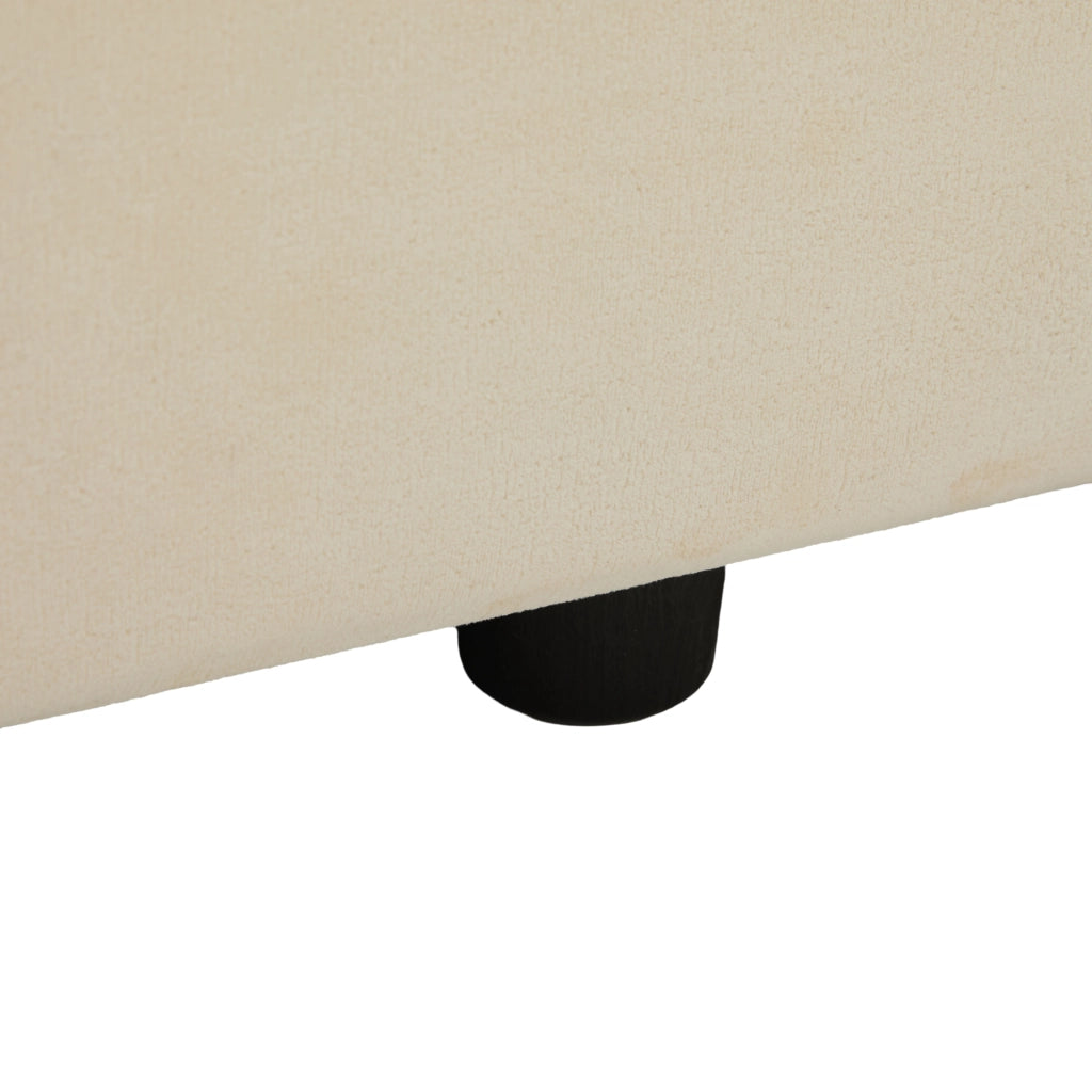 Divano 2 posti con vani portaoggetti e tasche laterali in ciniglia beige