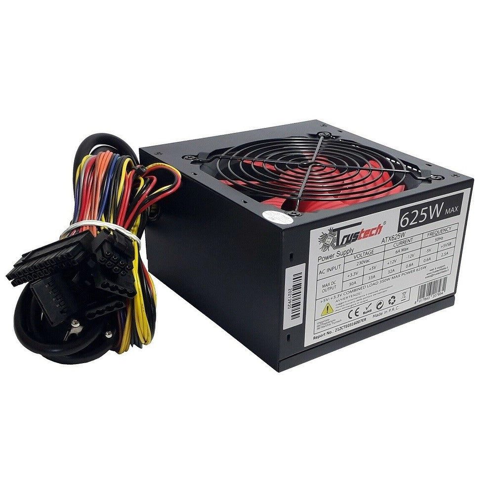 Trade Shop - Alimentatore Per Pc Desktop 625 W Atx 20/24 Pin 8 Connettori Ventola 12cm -