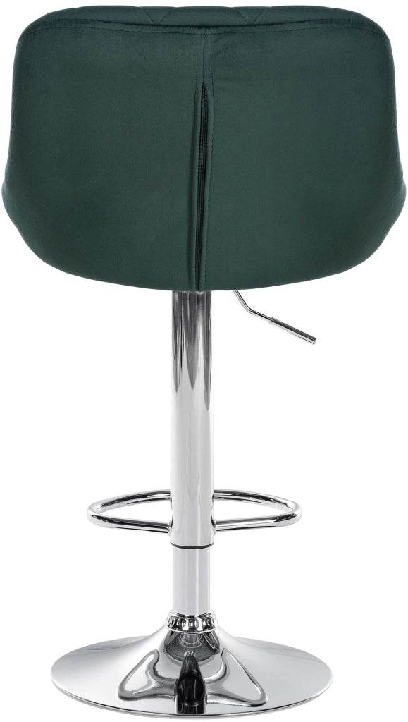 Sgabello da bar Lazio Velvet Verde scuro,cromo