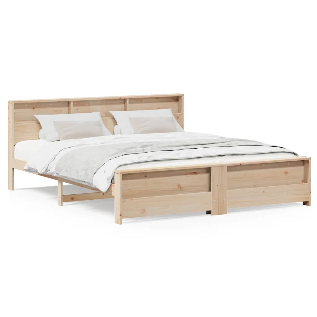 vidaXL Struttura del letto Marrone 200 x 200 cm Legno di pino massello