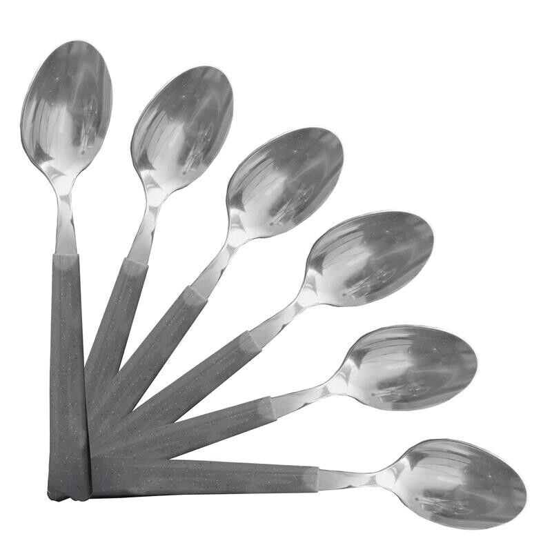 MAURY'S BEST QUALITY SET DA 6 CUCCHIAI DA TAVOLA GRIGIO EFFETTO PIETRA