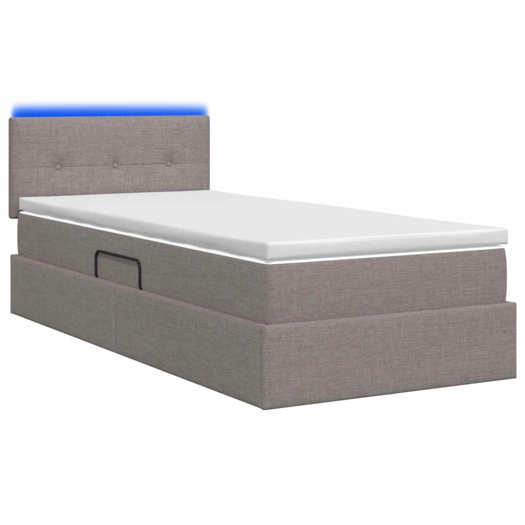 Letto con contenitore LED e materasso Tortora 90 x 200 cm 3459039