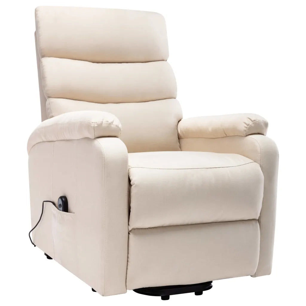 Poltrona Alzapersona Massaggiante Crema in Tessuto 321255
